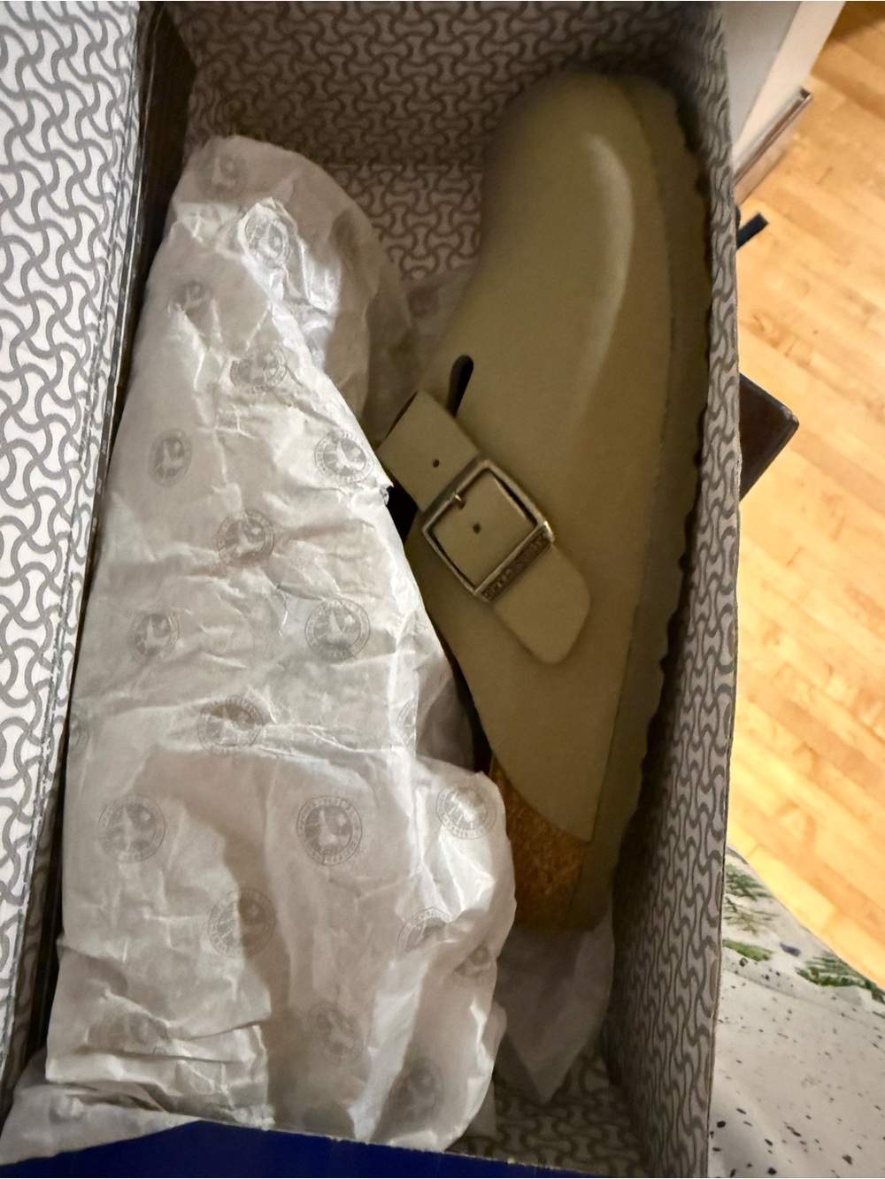 Birkenstock Single-Buckle Slip-On Clog in Light Beige